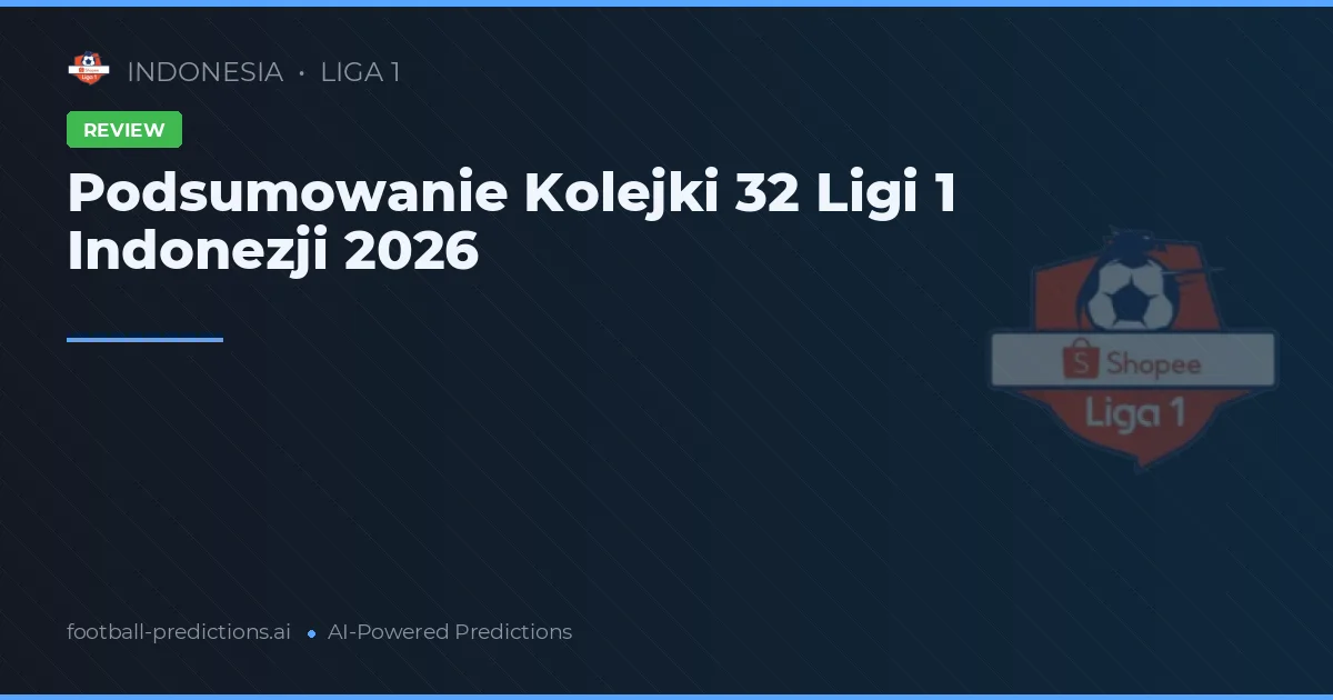 Podsumowanie Kolejki 32 Ligi 1 Indonezji 2026