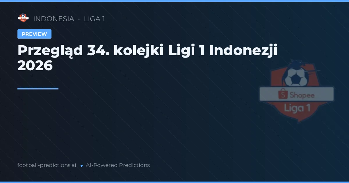 Przegląd 34. kolejki Ligi 1 Indonezji 2026