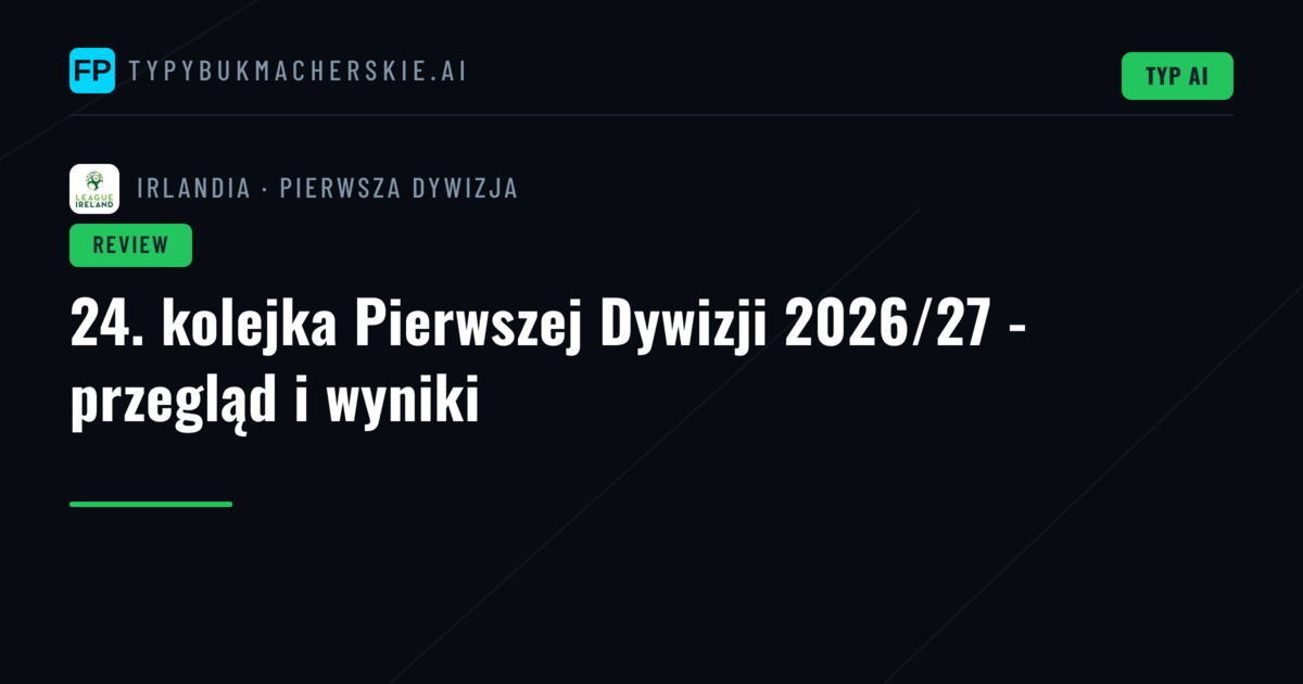 24. kolejka Pierwszej Dywizji 2026/27 - przegląd i wyniki