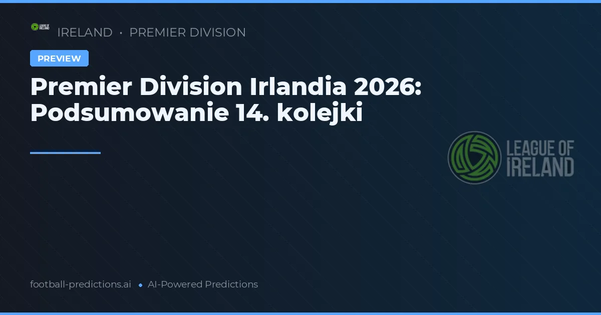 Premier Division Irlandia 2026: Podsumowanie 14. kolejki
