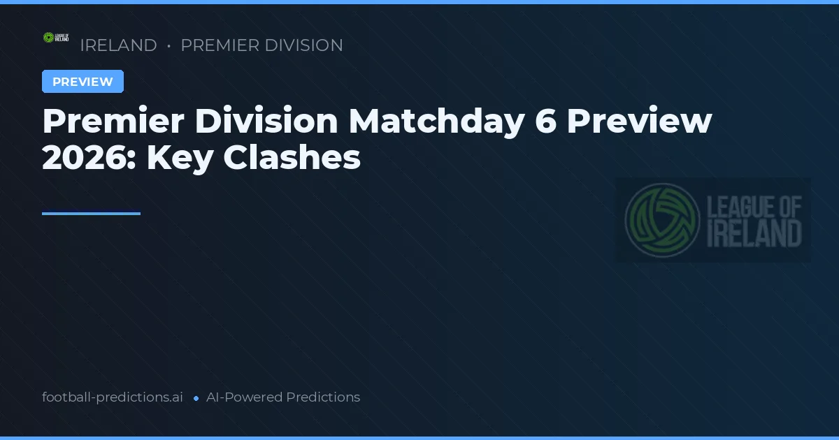 Premier Division Matchday 6 Preview 2026: Key Clashes