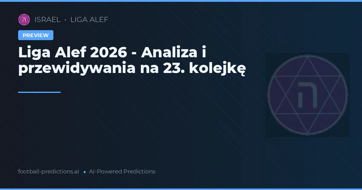 Liga Alef 2026 - Analiza i przewidywania na 23. kolejkę