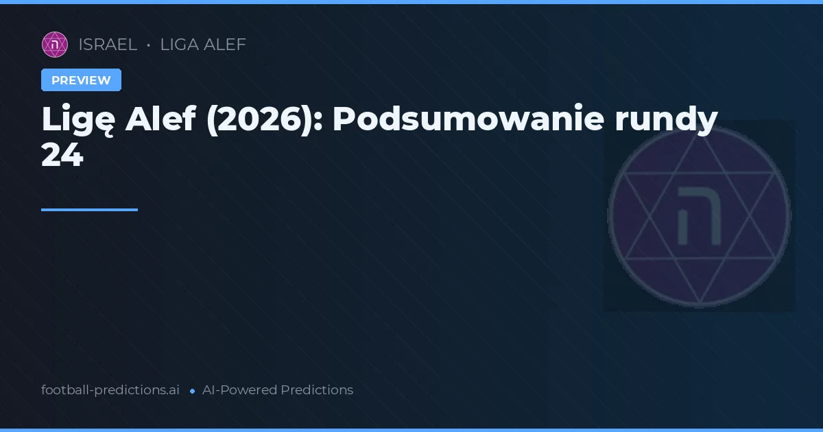 Ligę Alef (2026): Podsumowanie rundy 24