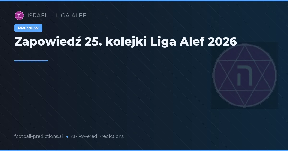 Intensywna walka o punkty w 25. kolejce Liga Alef 2026