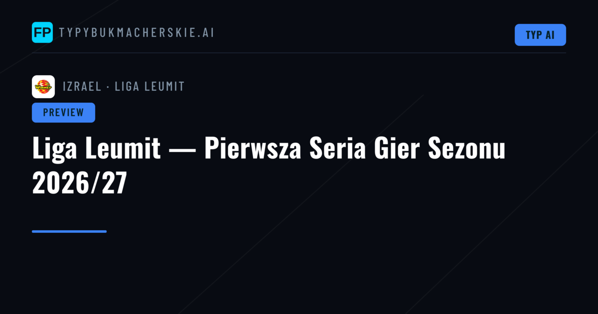 Liga Leumit — Pierwsza Seria Gier Sezonu 2026/27