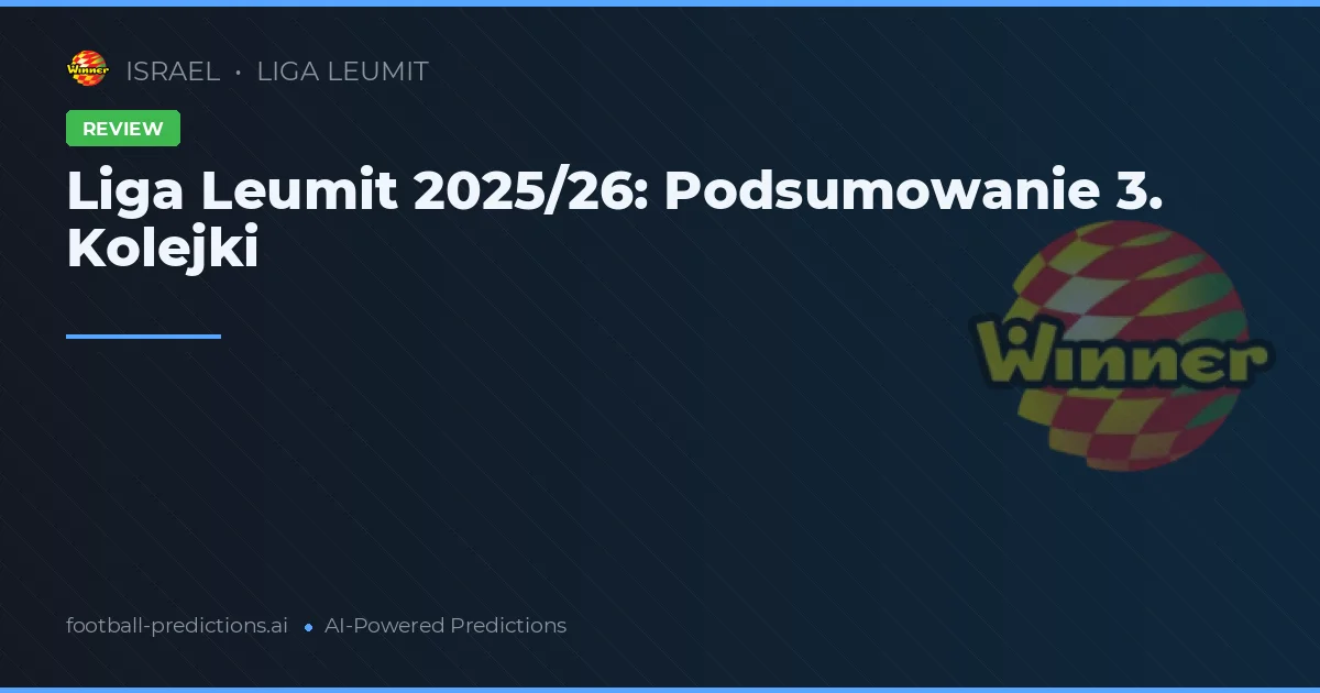 Liga Leumit 2025/26: Podsumowanie 3. Kolejki
