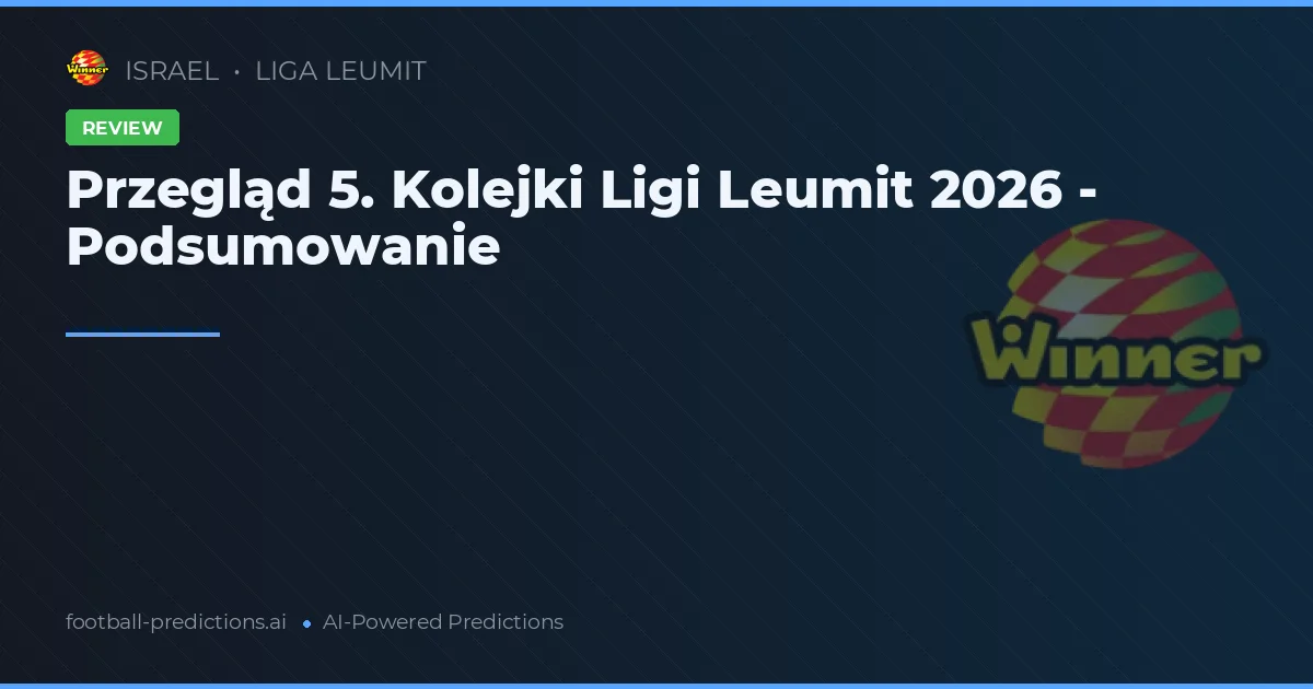 Przegląd 5. Kolejki Ligi Leumit 2026 - Podsumowanie