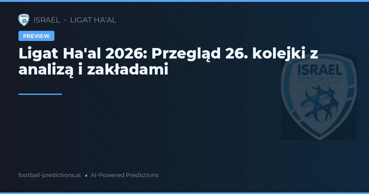 Ligat Ha'al 2026: Przegląd 26. kolejki z analizą i zakładami