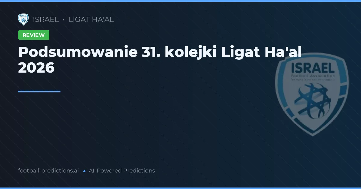 Podsumowanie 31. kolejki Ligat Ha'al 2026