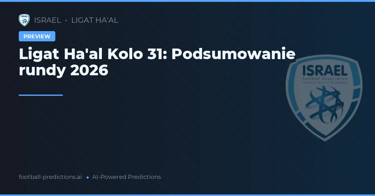 Ligat Ha'al Kolo 31: Podsumowanie rundy 2026