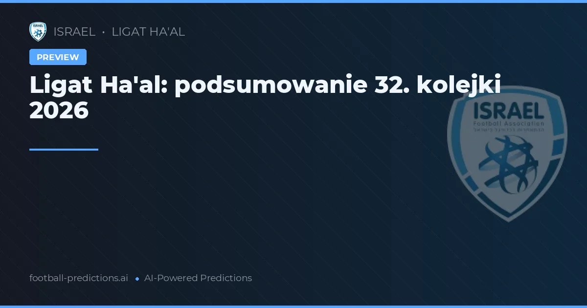 Ligat Ha'al: podsumowanie 32. kolejki 2026