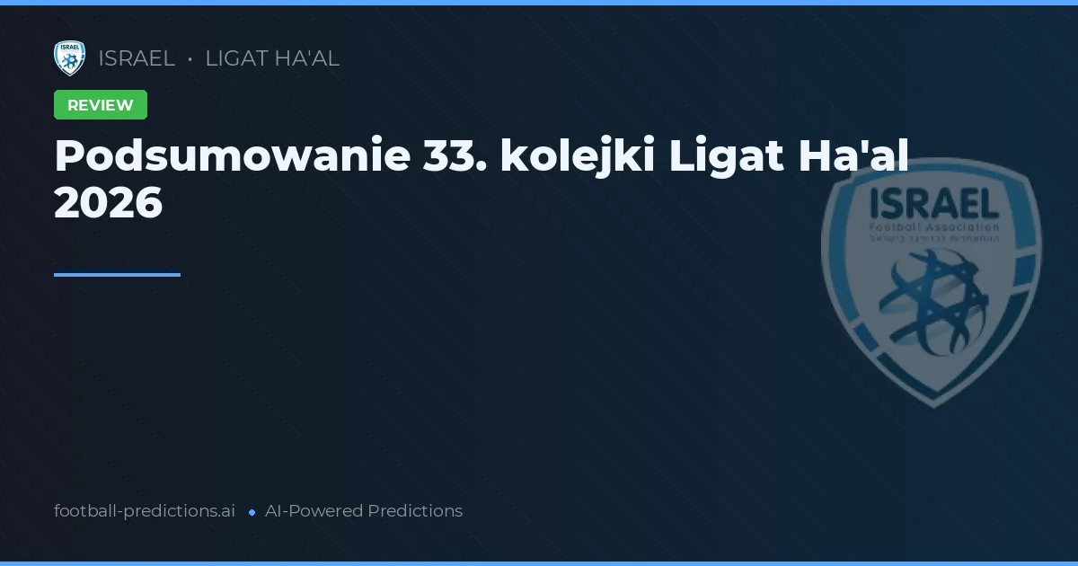 Podsumowanie 33. kolejki Ligat Ha'al 2026