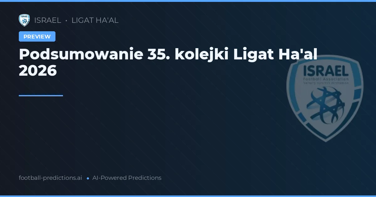 Podsumowanie 35. kolejki Ligat Ha'al 2026