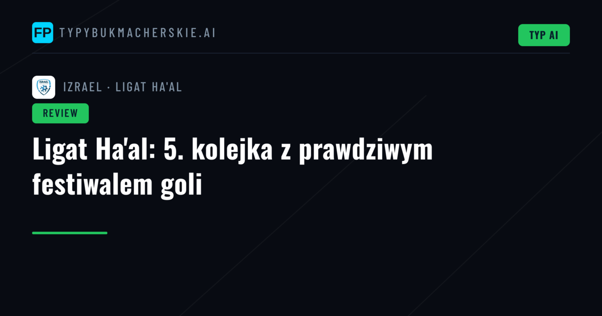 Ligat Ha'al: 5. kolejka z prawdziwym festiwalem goli