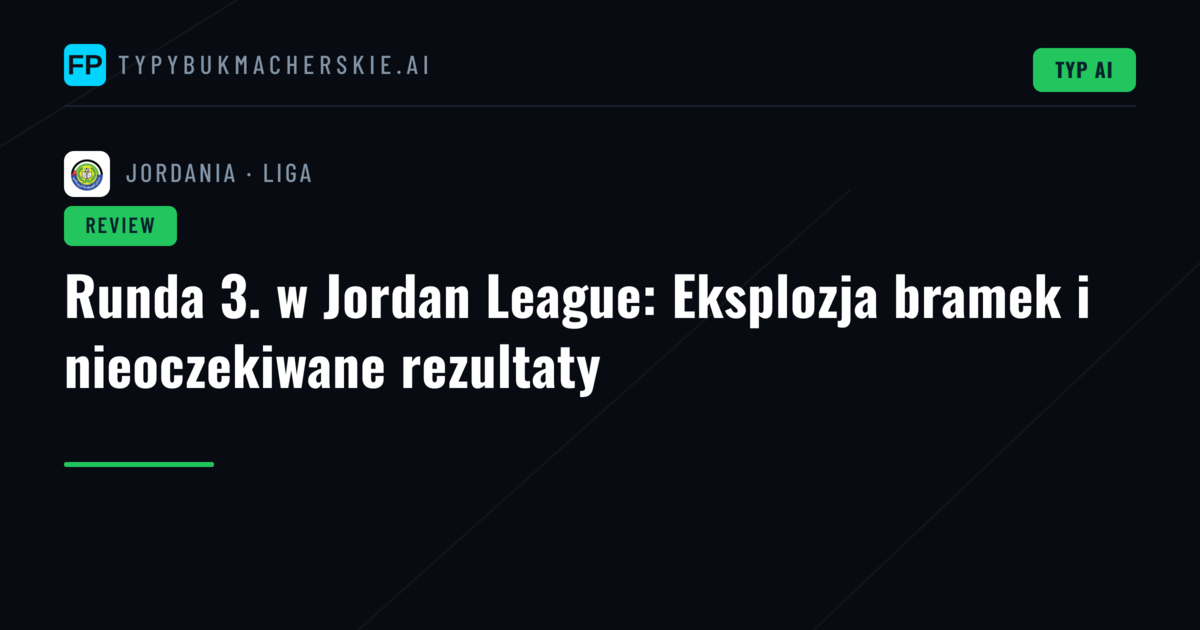 Runda 3. w Jordan League: Eksplozja bramek i nieoczekiwane rezultaty
