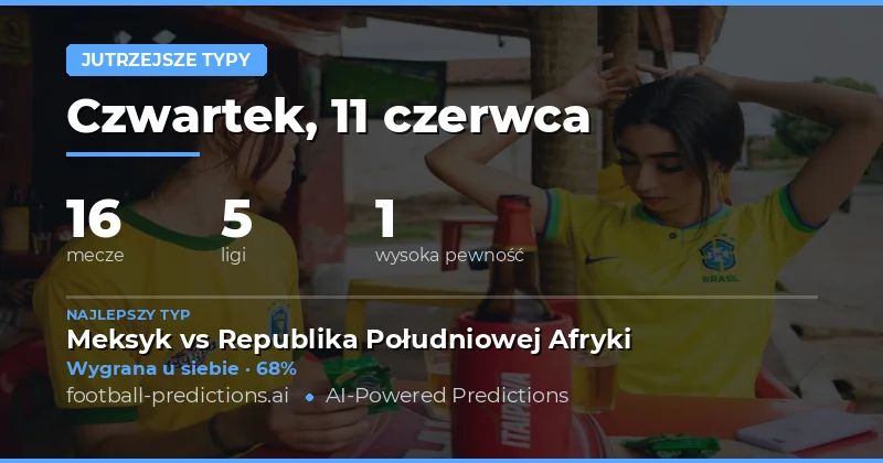 Czwartek, 11 czerwca 2026 r. — przegląd meczów i analizy bukmacherskie