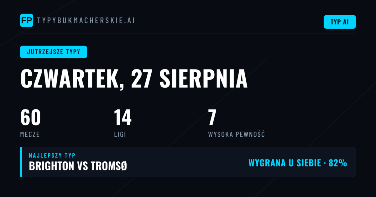 Typy na czwartek 27 Aug 2026 – Konferencja i Europa Liga