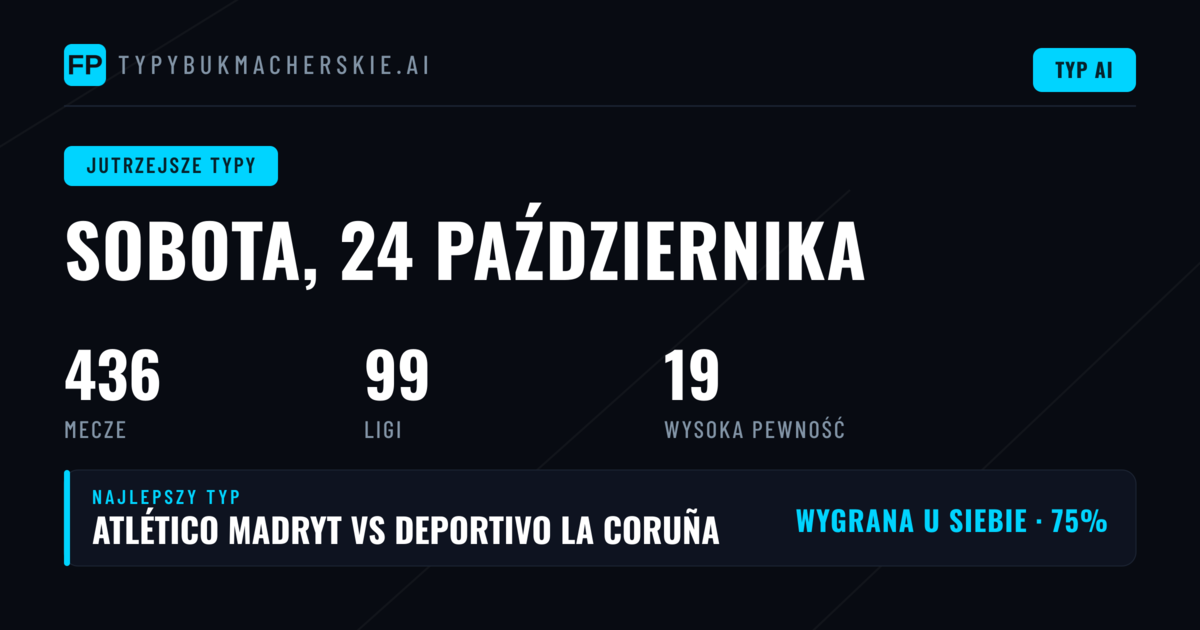 Co kształtuje sobotnie typy?