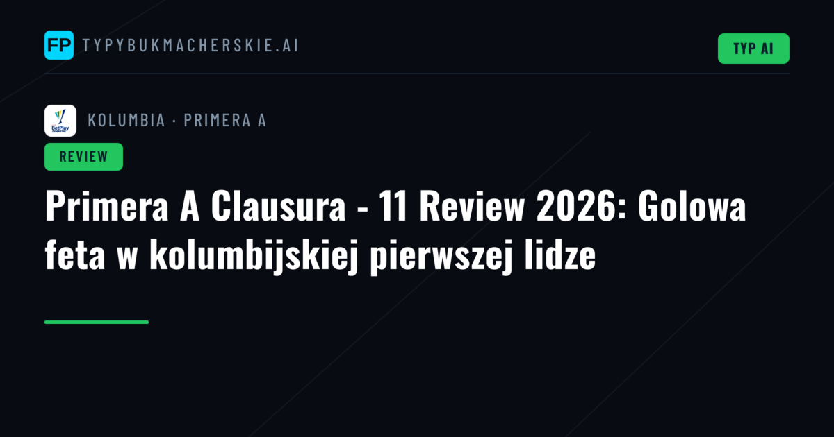 Primera A Clausura - 11 Review 2026: Golowa feta w kolumbijskiej pierwszej lidze