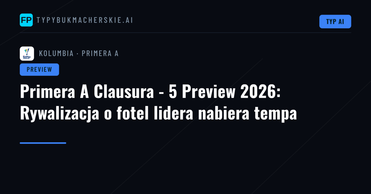 Primera A Clausura - 5 Preview 2026: Rywalizacja o fotel lidera nabiera tempa