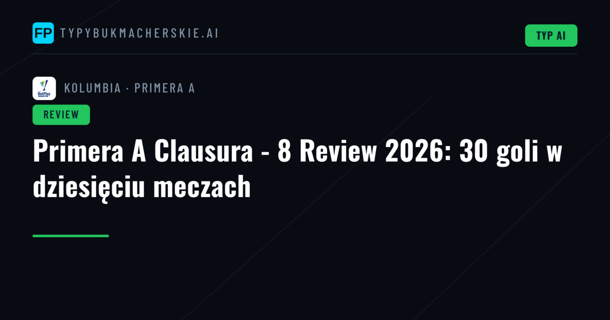 Primera A Clausura - 8 Review 2026: 30 goli w dziesięciu meczach