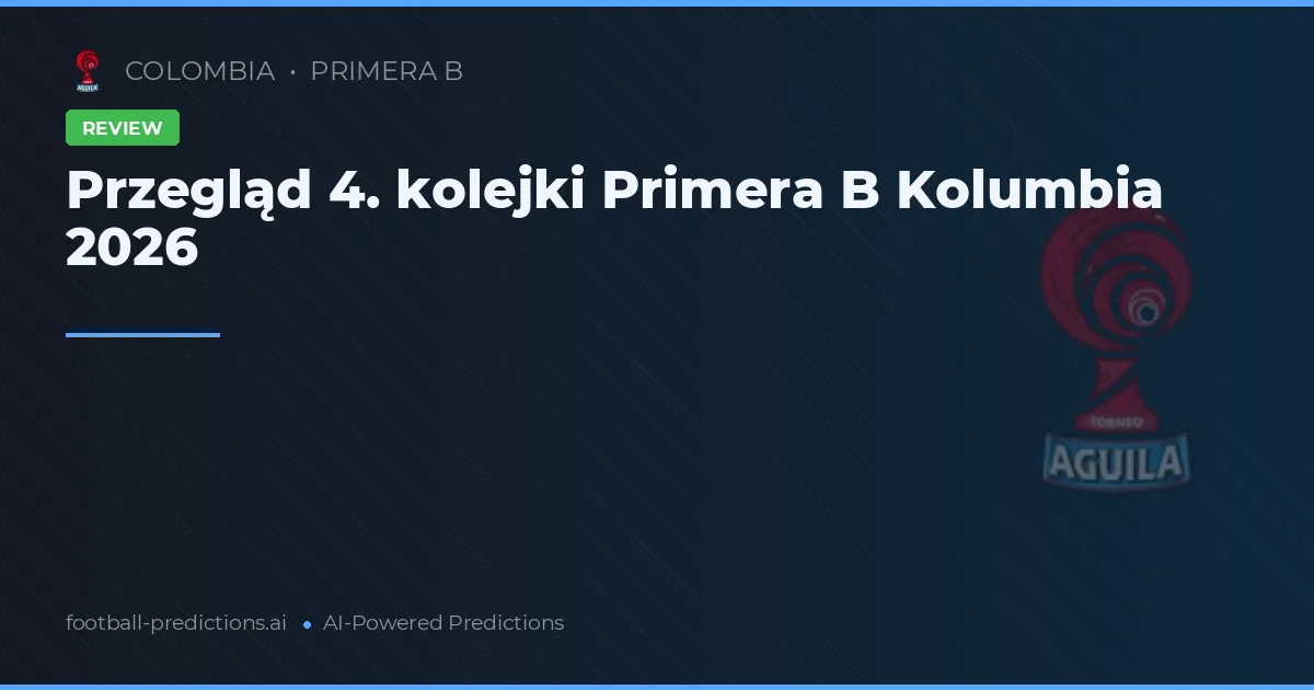 Przegląd 4. kolejki Primera B Kolumbia 2026