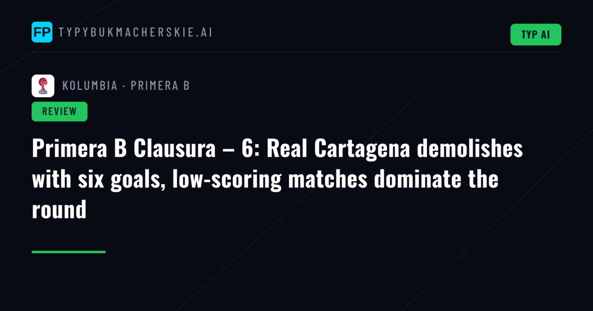 Primera B Clausura – 6: Real Cartagena demolishes with six goals, low-scoring matches dominate the round