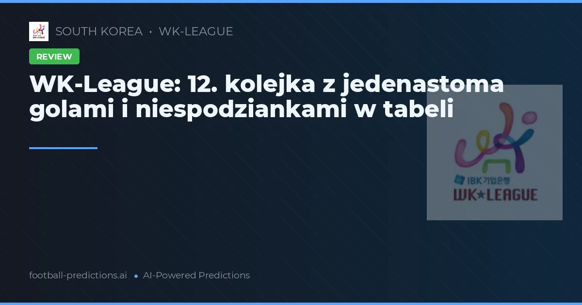 WK-League: 12. kolejka z jedenastoma golami i niespodziankami w tabeli