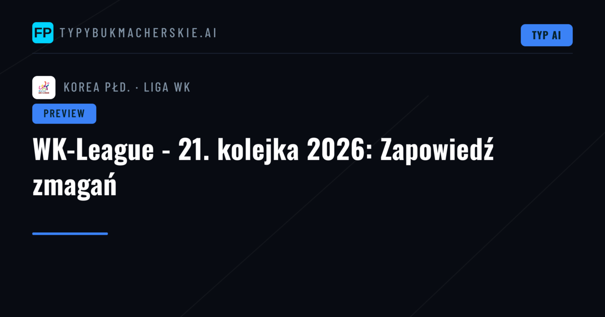 WK-League - 21. kolejka 2026: Zapowiedź zmagań