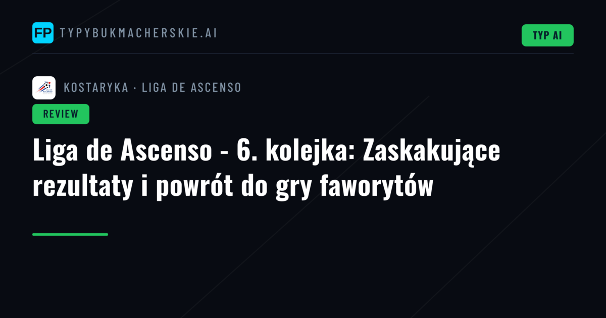Liga de Ascenso - 6. kolejka: Zaskakujące rezultaty i powrót do gry faworytów