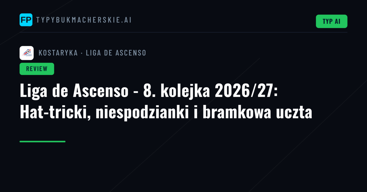 Liga de Ascenso - 8. kolejka 2026/27: Hat-tricki, niespodzianki i bramkowa uczta