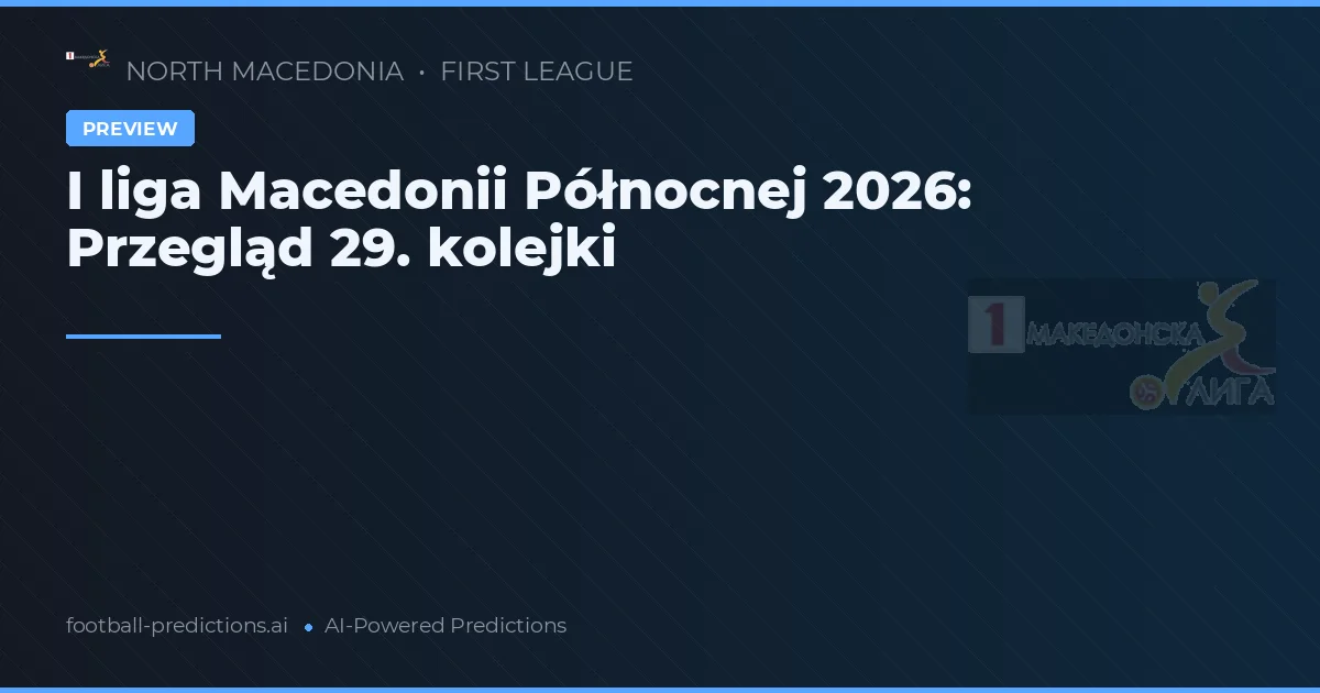 I liga Macedonii Północnej 2026: Przegląd 29. kolejki