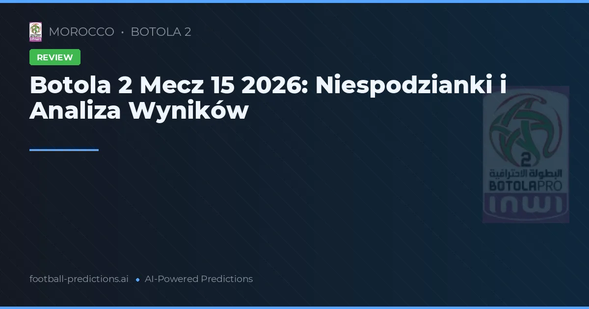 Botola 2 Mecz 15 2026: Niespodzianki i Analiza Wyników