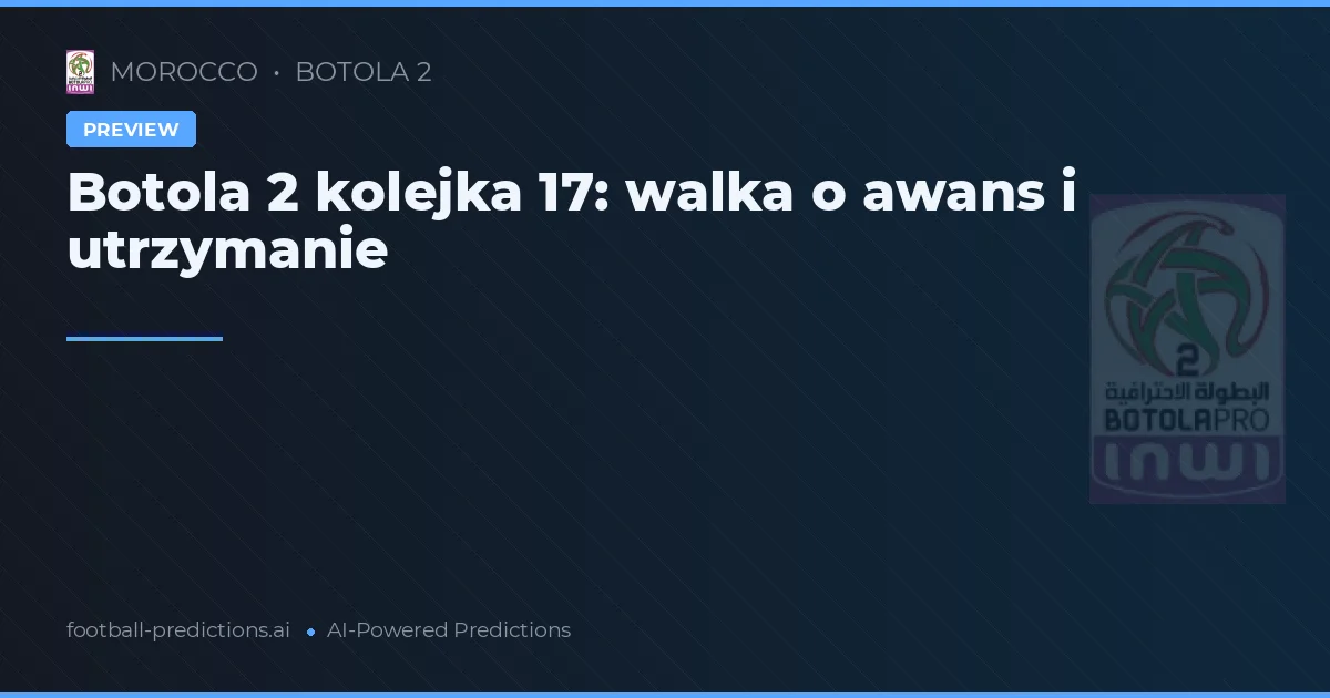 Botola 2 kolejka 17: walka o awans i utrzymanie