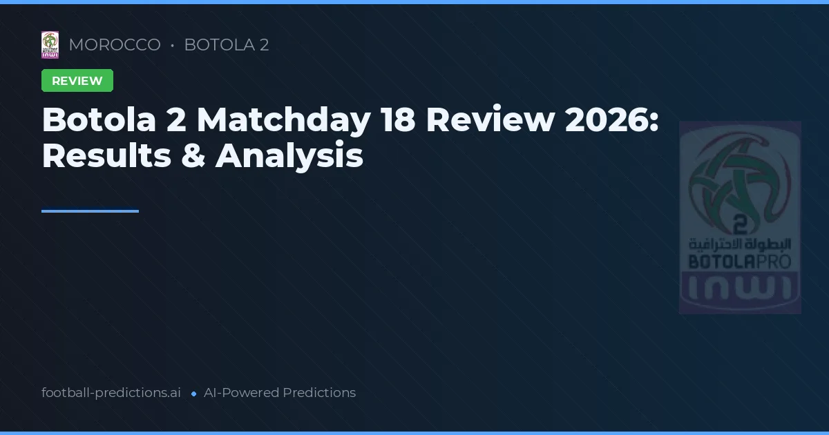 Botola 2 Matchday 18 Review 2026: Results & Analysis