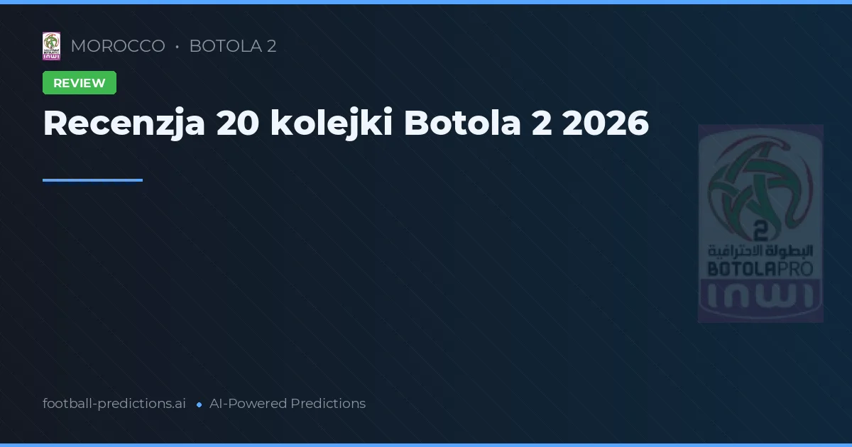 Recenzja 20 kolejki Botola 2 2026