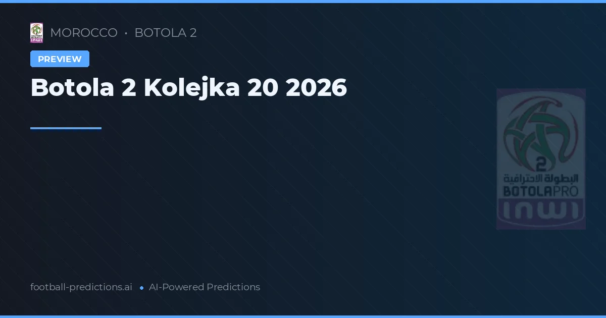 Botola 2 Kolejka 20 2026