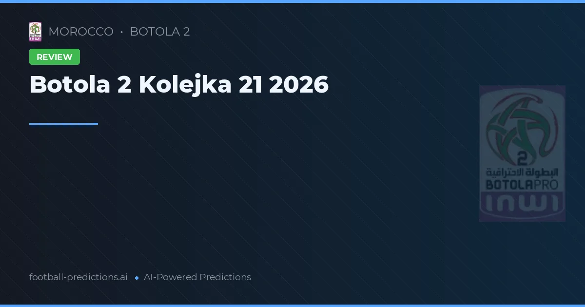 Botola 2 Kolejka 21 2026