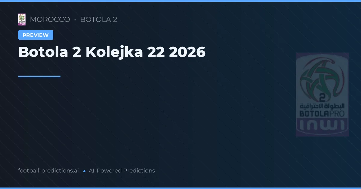 Botola 2 Kolejka 22 2026
