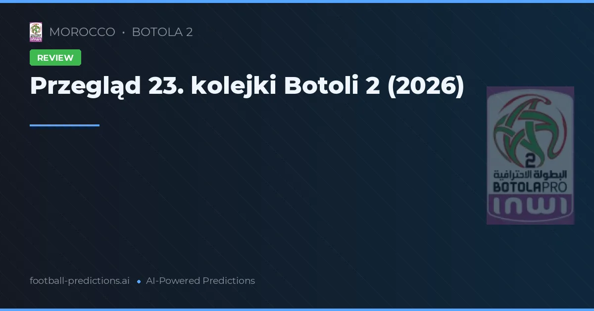 Przegląd 23. kolejki Botoli 2 (2026)
