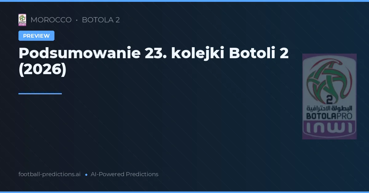 Podsumowanie 23. kolejki Botoli 2 (2026)