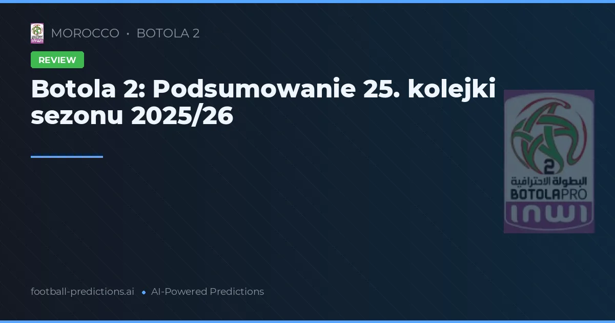 Botola 2: Podsumowanie 25. kolejki sezonu 2025/26