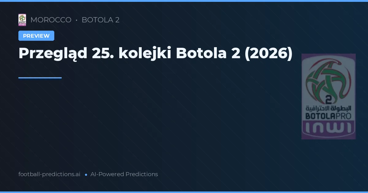 Przegląd 25. kolejki Botola 2 (2026)
