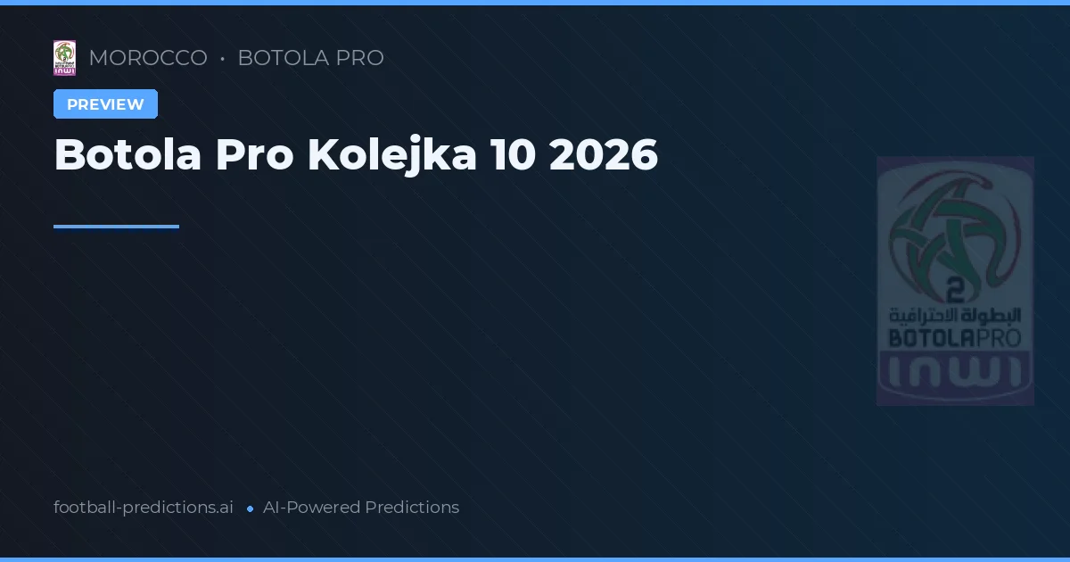 Botola Pro Kolejka 10 2026