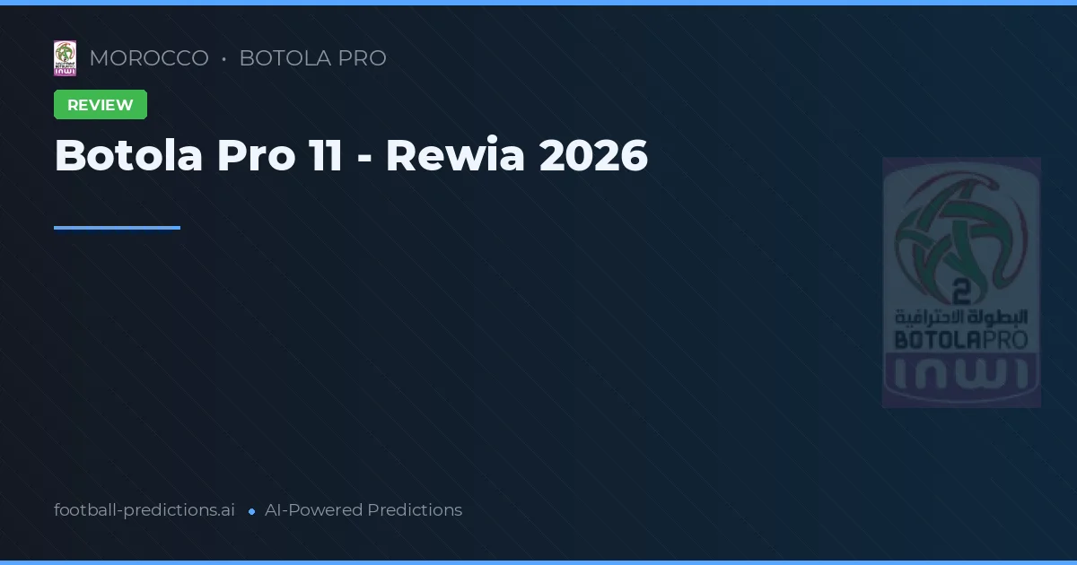 Botola Pro 11 - Rewia 2026