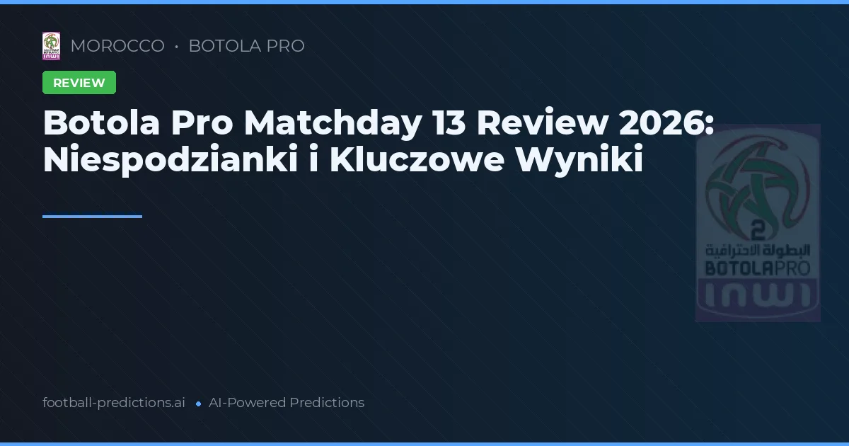 Botola Pro Matchday 13 Review 2026: Niespodzianki i Kluczowe Wyniki
