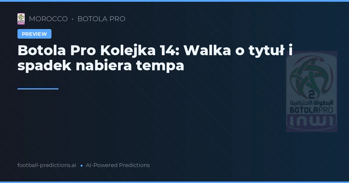 Botola Pro Kolejka 14: Walka o tytuł i spadek nabiera tempa