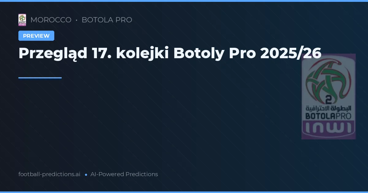 Przegląd 17. kolejki Botoly Pro 2025/26