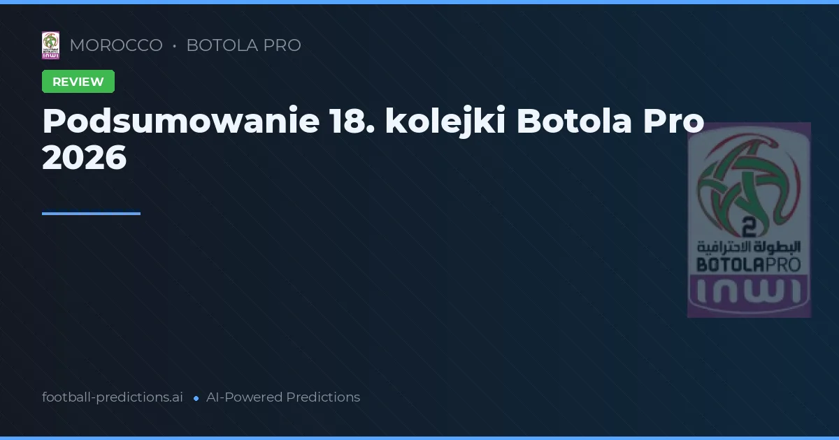 Podsumowanie 18. kolejki Botola Pro 2026