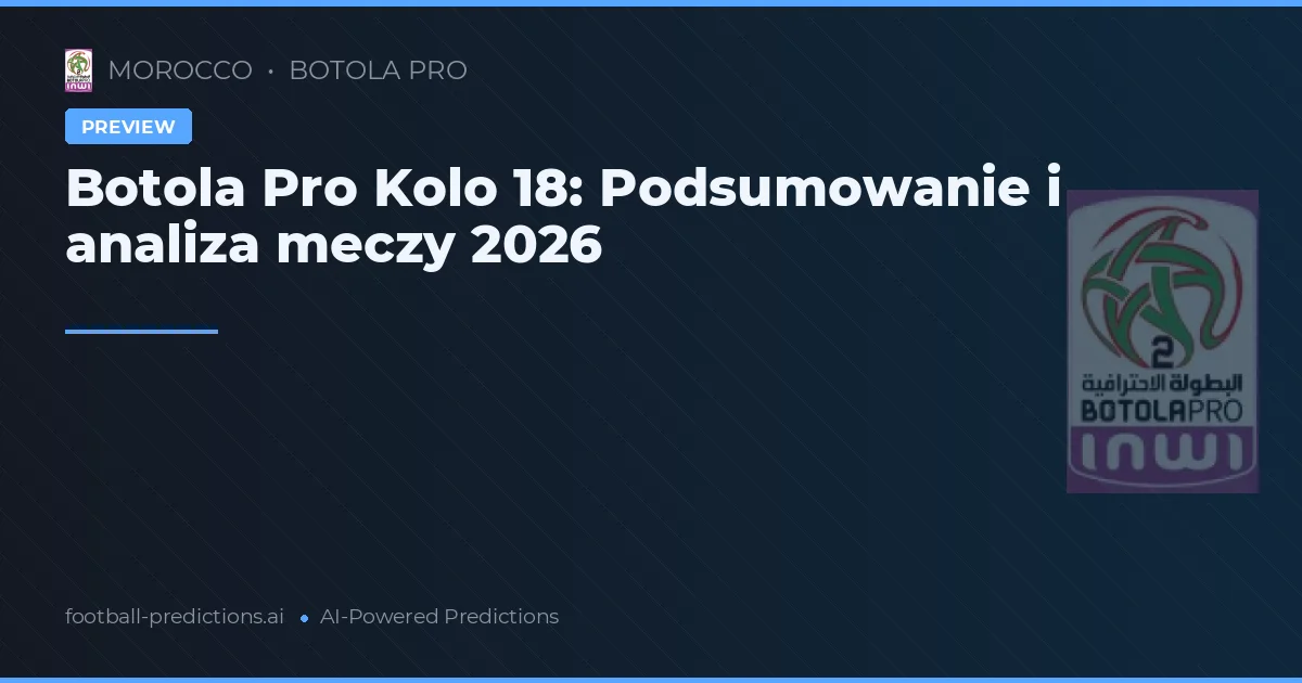 Botola Pro Kolo 18: Podsumowanie i analiza meczy 2026